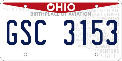 OH license plate GSC3153