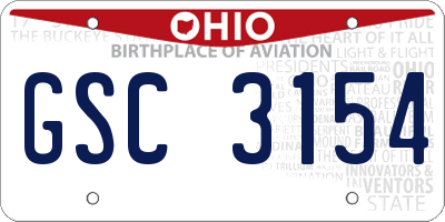 OH license plate GSC3154