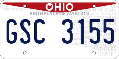 OH license plate GSC3155