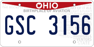 OH license plate GSC3156