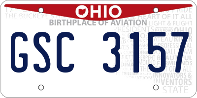 OH license plate GSC3157