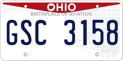 OH license plate GSC3158