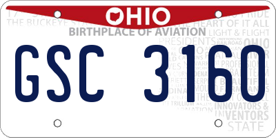 OH license plate GSC3160