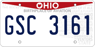 OH license plate GSC3161