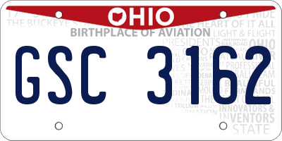 OH license plate GSC3162