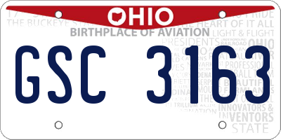 OH license plate GSC3163