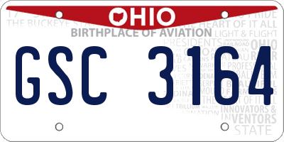 OH license plate GSC3164