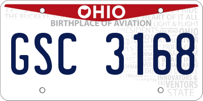 OH license plate GSC3168