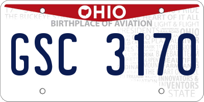 OH license plate GSC3170