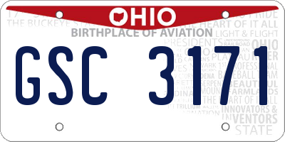 OH license plate GSC3171