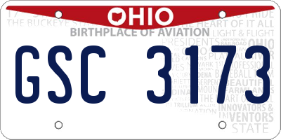 OH license plate GSC3173