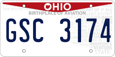 OH license plate GSC3174