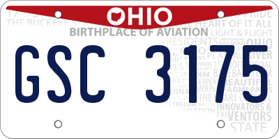 OH license plate GSC3175