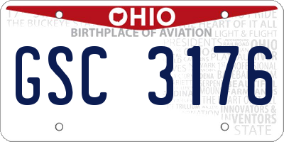 OH license plate GSC3176