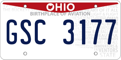 OH license plate GSC3177