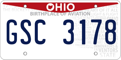 OH license plate GSC3178