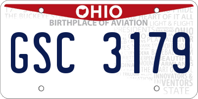 OH license plate GSC3179