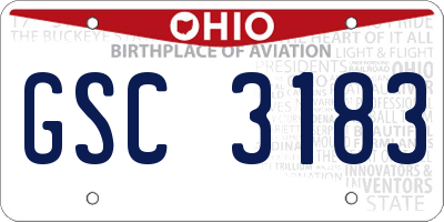 OH license plate GSC3183