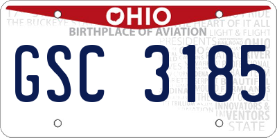 OH license plate GSC3185