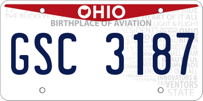 OH license plate GSC3187