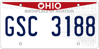 OH license plate GSC3188