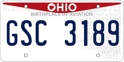 OH license plate GSC3189