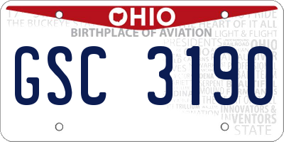 OH license plate GSC3190