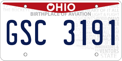 OH license plate GSC3191