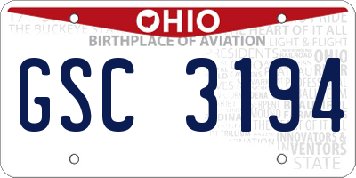 OH license plate GSC3194