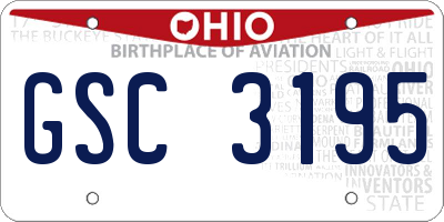 OH license plate GSC3195