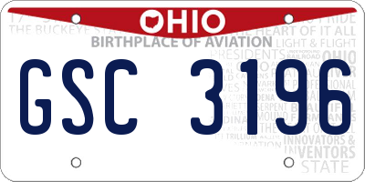 OH license plate GSC3196