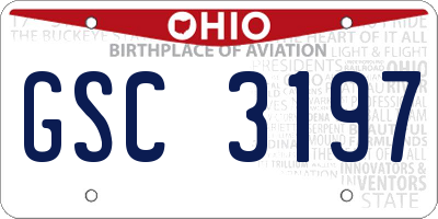 OH license plate GSC3197