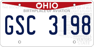 OH license plate GSC3198