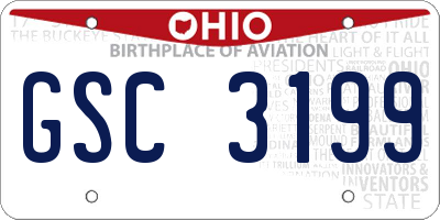 OH license plate GSC3199