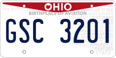 OH license plate GSC3201