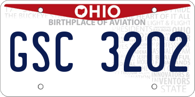 OH license plate GSC3202