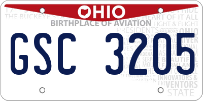 OH license plate GSC3205