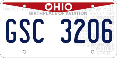 OH license plate GSC3206