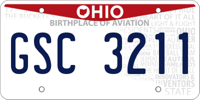 OH license plate GSC3211