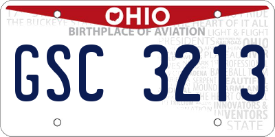 OH license plate GSC3213