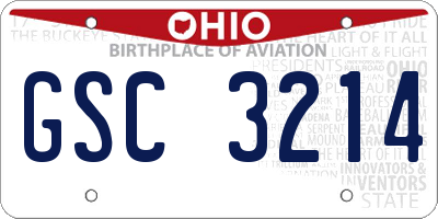 OH license plate GSC3214