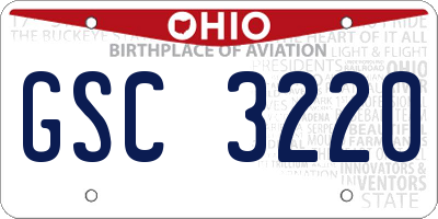 OH license plate GSC3220