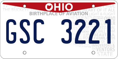 OH license plate GSC3221