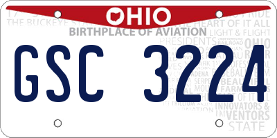 OH license plate GSC3224