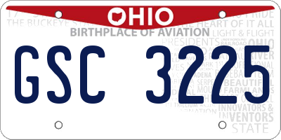 OH license plate GSC3225