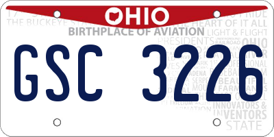 OH license plate GSC3226