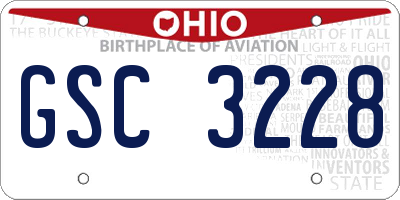 OH license plate GSC3228