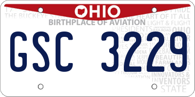 OH license plate GSC3229