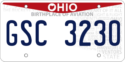 OH license plate GSC3230