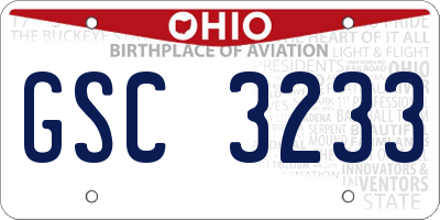 OH license plate GSC3233